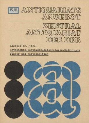 Nr. 1420: Astronomie-Geophysik-Meteorologie-Hydrologie Bücher und Zeitschriften
