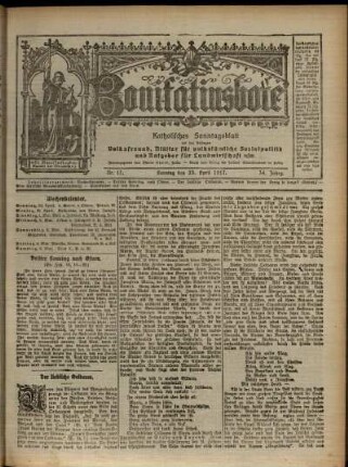 Ausgabe vom Sonntag, den 29. April 1917.