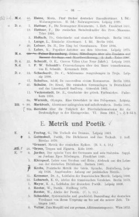 E. Metrik und Poetik.