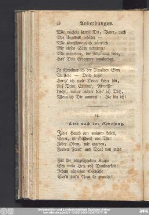 14. Lied nach der Genesung.