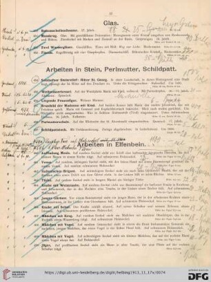 Arbeiten in Stein, Perlmutter, Schildpatt (Nr. 454-459)