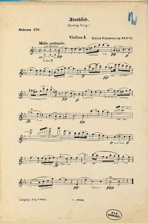 Abendlied : op. 85 No. 12 = (Evening song)