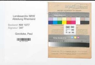 Entnazifizierung Paul Gorzitzke , geb. 02.05.1906 (Feuerwehrmann)