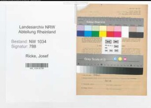 Entnazifizierung Josef Ricke , geb. 23.09.1913 (Oberfeldwebel)