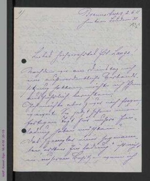 Brief von Elisabeth Wernicke an Helene Lange