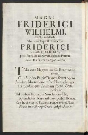 Magni Friderici Wilhelmi ...