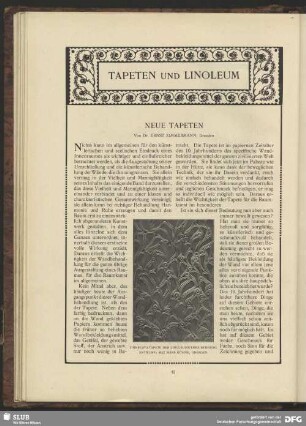Linkrusta-Tapete der Linoleumwerke Bedburg