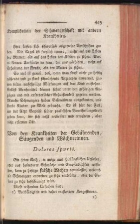 Von den Krankheiten der Gebährenden, Säugenden und Wöchnerinnen