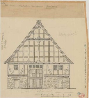 Winkhausen (Kreis Meschede): Hof Schulte Volmers. [Haupthaus] (Giebelansicht)