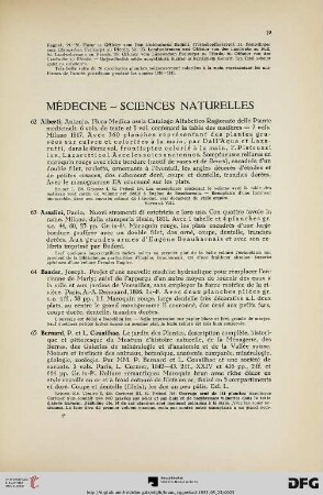 Médicine – sciences naturelles (Nr. 62-90)