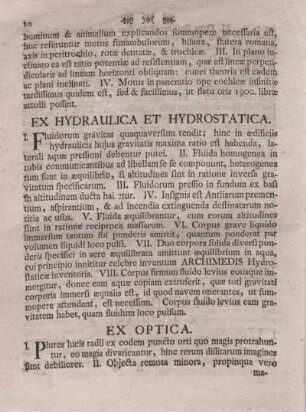 Ex Hydraulica Et Hydrostatica.