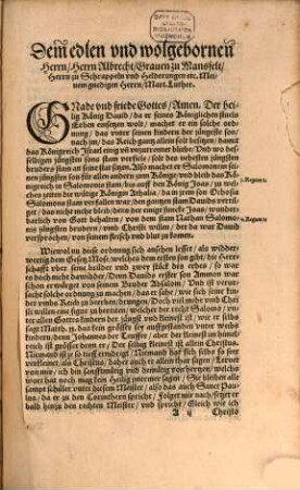 Kirchen Postilla Das ist, Auslegung der Episteln vnd Euangelien, auff die Sontage vnd Fürnemesten feste durchs gantze jar : Auffs new corrigirt mit einem nützlichen Register, [1]