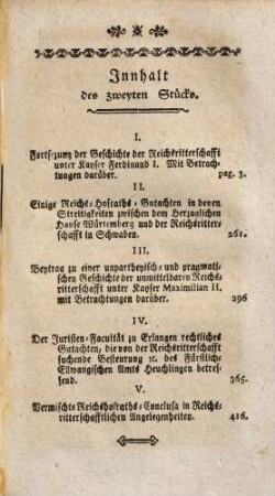 Johann Jacob Mosers Beyträge zu reichsritterschafftlichen Sachen, 2
