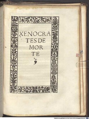 Xenocrates De Morte