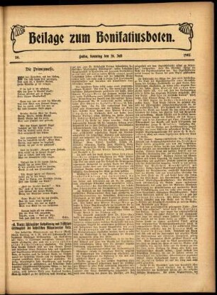 Zweite Ausgabe vom Sonntag, den 28. Juli 1907.