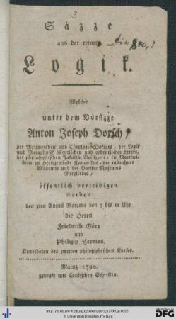 Säzze aus der reinen Logik