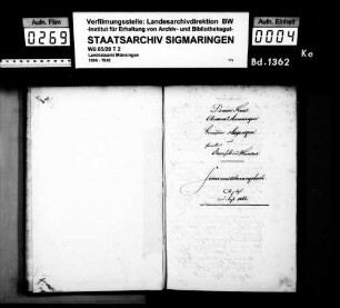 Feuerversicherungsbuch in Hayingen mit Ehrenfels und Wimsen, angelegt durch Verwaltungsaktuar Goez 1866, fortgeführt bis 1871, mit alphabetischem Namensregister