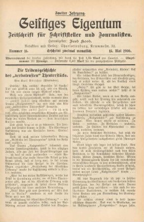 Nummer 16 (15. Mai 1906)
