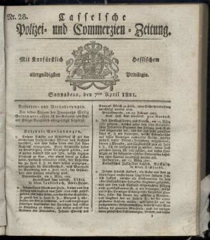 Nr. 28, Sonnabend den 7ten April. 1821