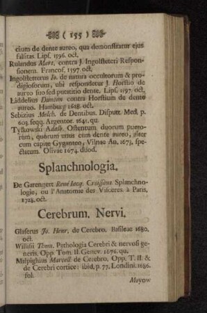 Cerebrum. Nervi.