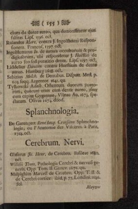 Cerebrum. Nervi.