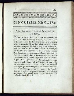 Cinquiéme Mémoire.