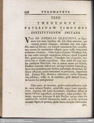 XXXII Theologus Paullinam Timothei Institutionem Imitans