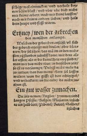 Ertzney/ wen der gebrechen den menschen ankompt.
