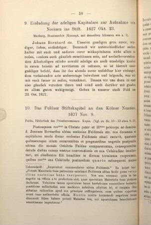 10. Das Fuldaer Stiftskapitel an den Kölner Nuntius 1627 Nov. 9.
