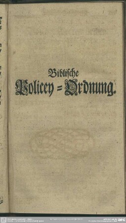 Biblische Policey-Ordnung