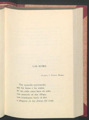 Las nubes : Al poeta, I. Navarro Puentes.