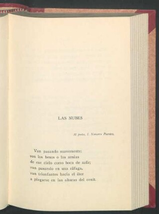 Las nubes : Al poeta, I. Navarro Puentes.
