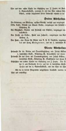 Maifest : gefeiert von der studirenden Jugend an dem Königlich-Bayerischen Gymnasium und der Lateinschule zu Würzburg ..., 1842