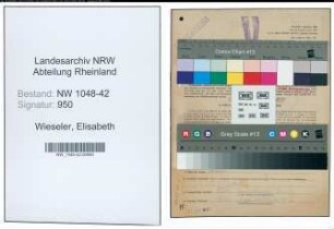 Entnazifizierung Elisabeth Wieseler , geb. 05.05.1909 ()