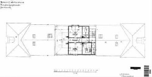 Weikersheim: Empfangsgeb.Verwaltungsgeb. Mittelbau Grundriß Dachgechoß(mit Draufsicht Dach)