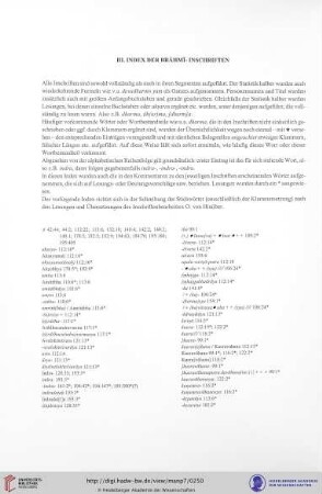 III. Index der Brāhmī-Inschriften