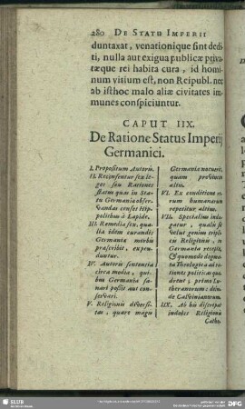 Caput IIX. De Ratione Status Imperii Germanici