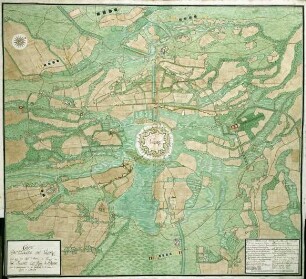 WHK 12 Spanischer Sukzessionskrieg 1701-1713 bis zum Frieden von Rastatt: Karte der Belagerung von Geldern, 1703