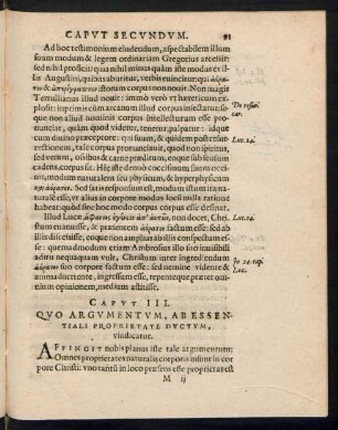 Caput III. Quo Argumentum, Ab Essentiali Proprietate Ductum, vindicatur.