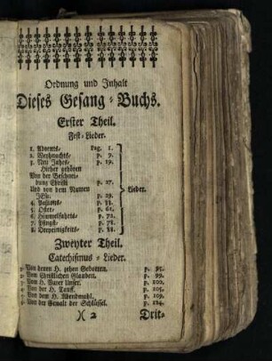 Ordnung und Inhalt Dieses Gesang-Buchs