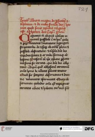 Johannes de Castello, De fine religiosae perfectionis