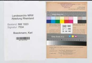 Entnazifizierung Karl Boeckmann , geb. 30.03.1907 (Hilfsarbeiter)