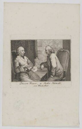 Gruppenbildnis des Diacon Waser und des Rector Küenzli