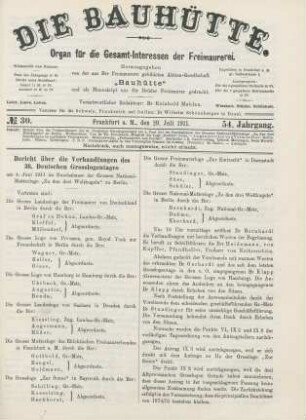 No. 30. Frankfurt a. M., den 29. Juli 1911. 54. Jahrgang.