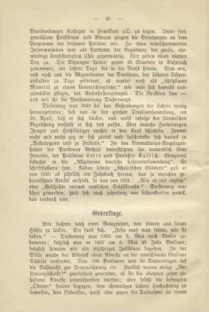 Gedenktage