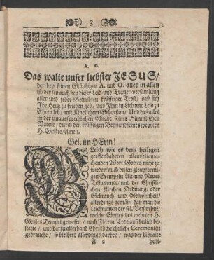 Das walte unser liebster Jesus/ [...]