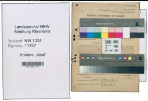 Entnazifizierung Josef Hosters , geb. 05.04.1904 (Lokfuehrer)