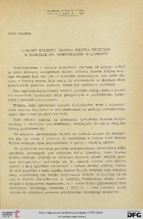Tom 19: Oprawy relikwii drzewa krzyża świętego w kościele oo. dominikanów w Lublinie