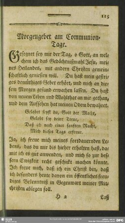 [Anweisung zum guten Verhalten am Communiontage]