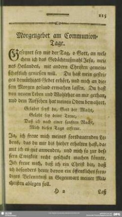 [Anweisung zum guten Verhalten am Communiontage]